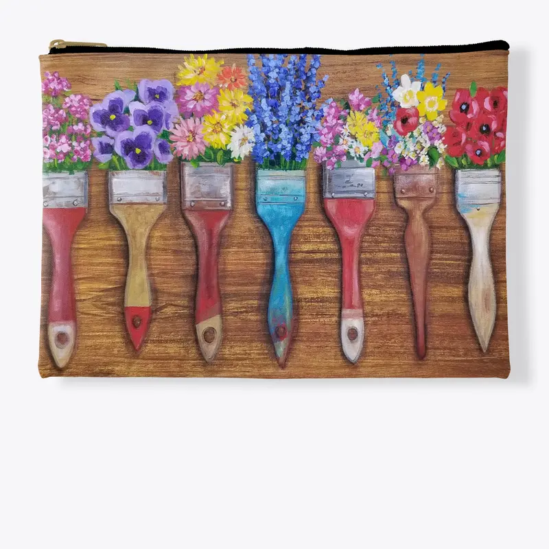 Artist Flower Brushes Accessory Pouches